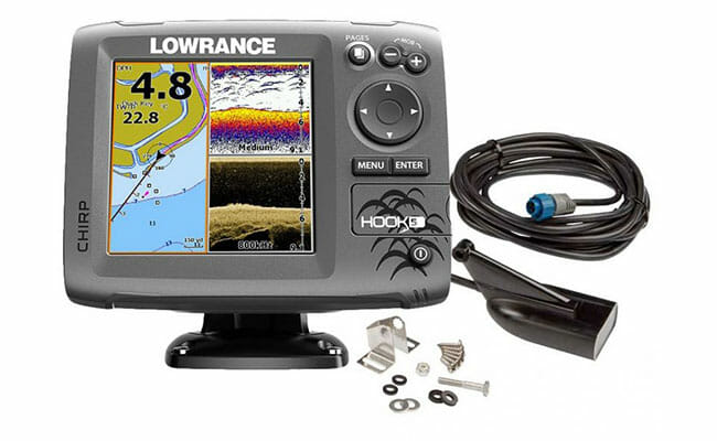 Lowrance Hook-5 with parts from the box